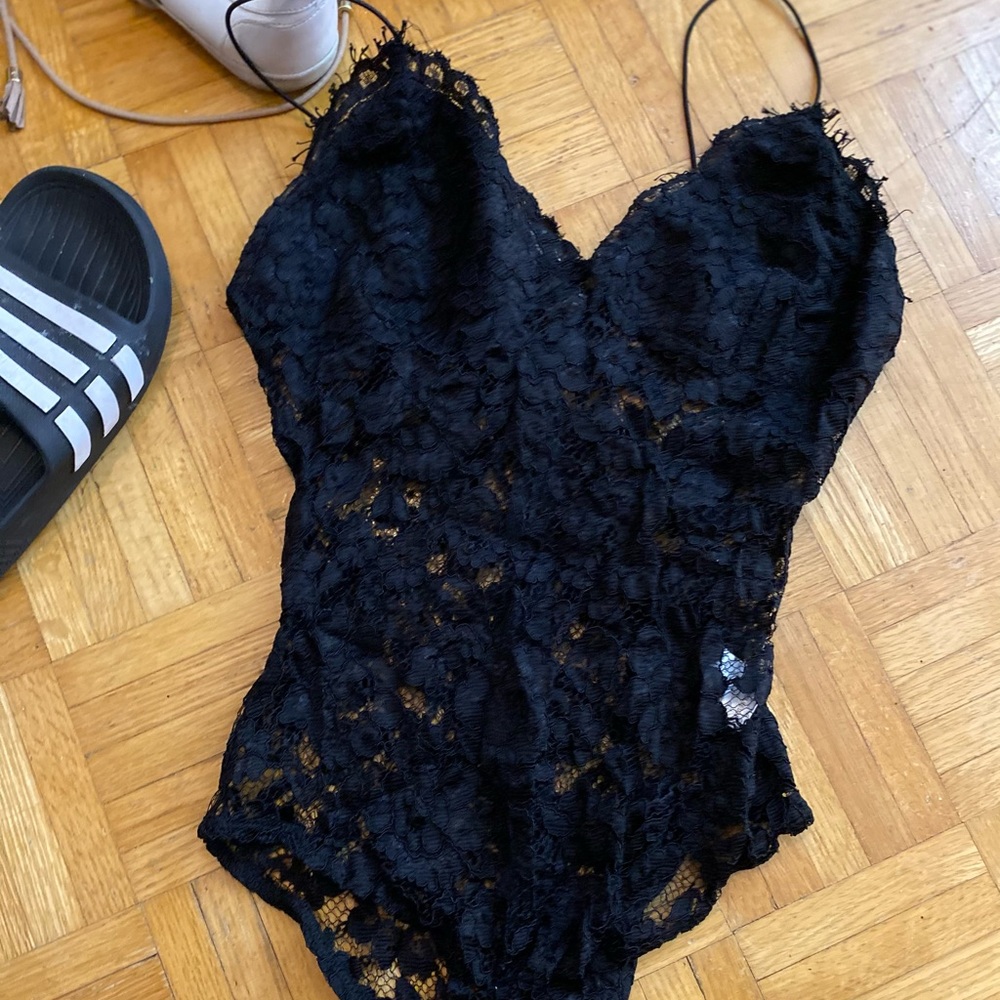 Black lace bodysuit